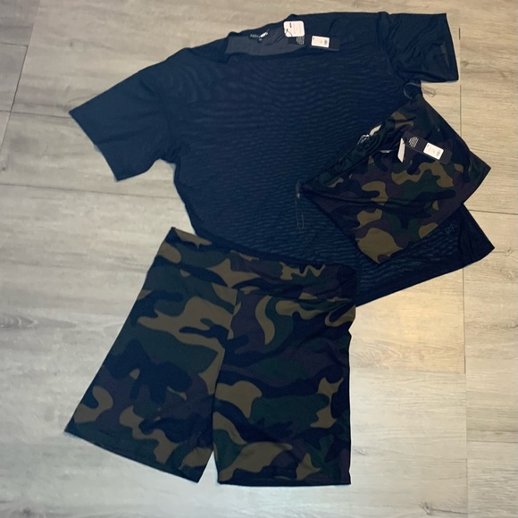 3 for $30 Fashion Nova Black and Camouflage Loungewear 3 piece Set NWT!! - Picture 1 of 4